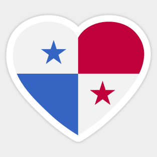 I Love Panama // Heart-Shaped Panamanian Flag Sticker
